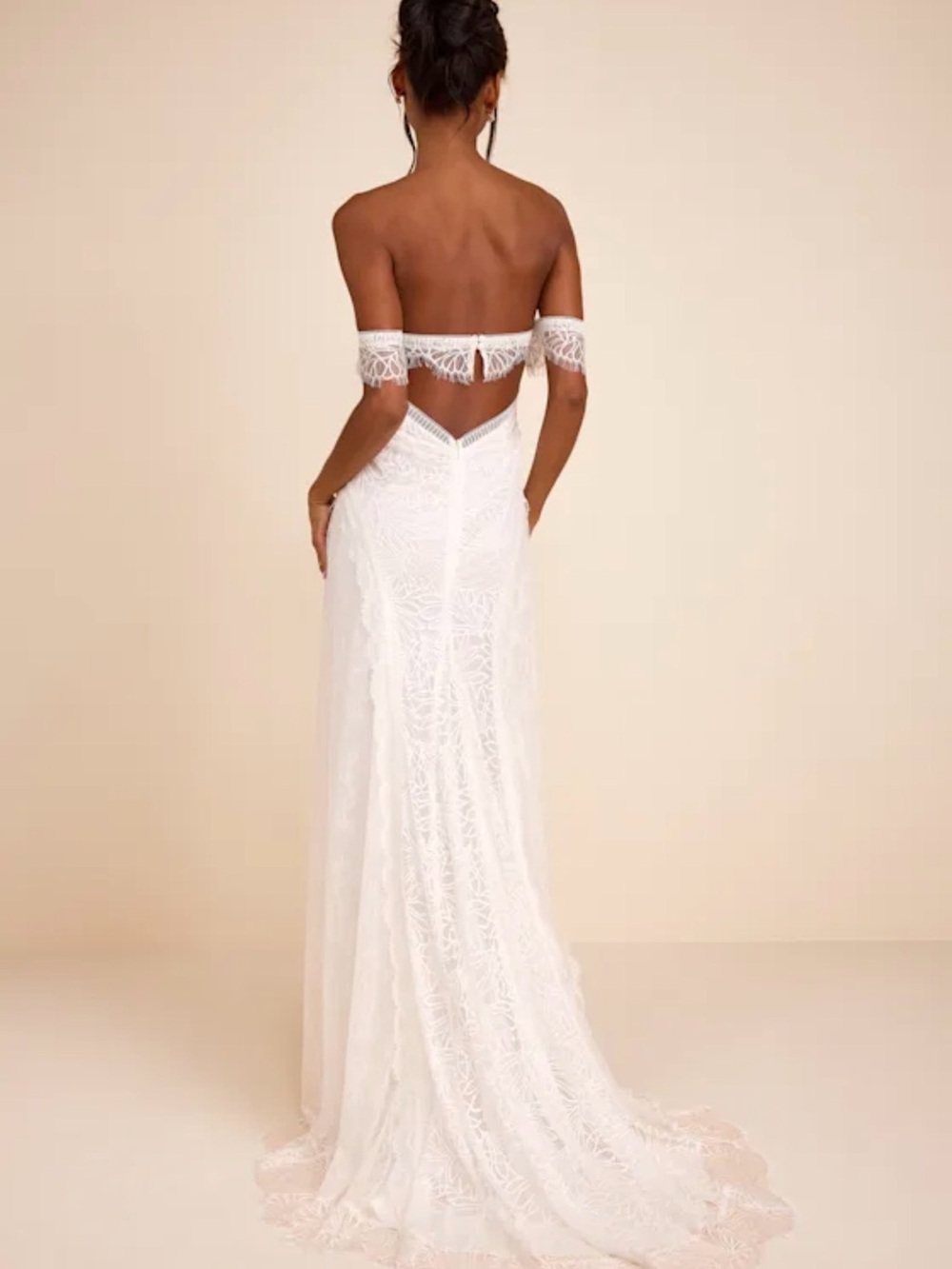 Lulu's Faye White Embroidered Lace Gown - Picture 2 of 8